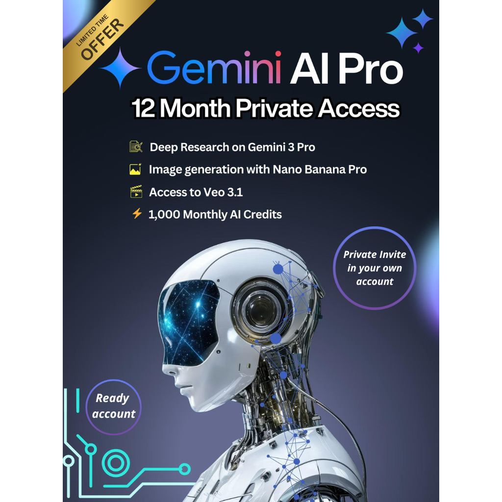 Google Gemini Advanced (Pro) | 12 Months | Private Account | 2 TB Storage
